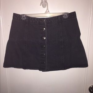 Black denim skirt